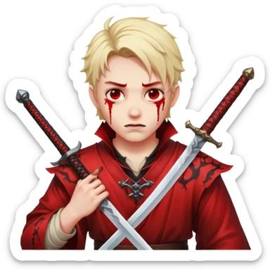 Demon slayer dying with a sword sticker