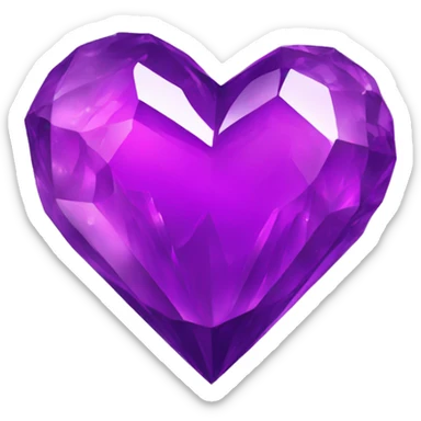 Purple crystal heart spin sticker