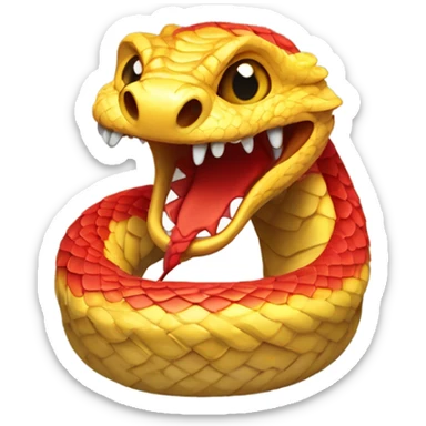yellow snake good luck to the red dragon sticker