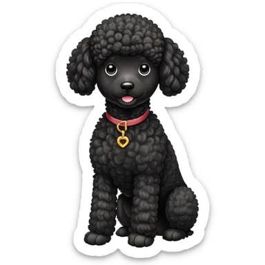 black french poodle dog sticker