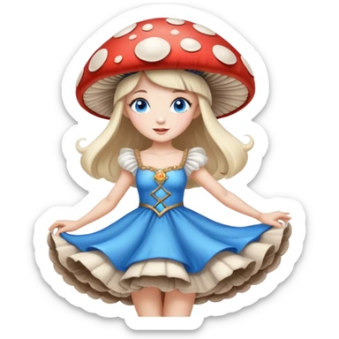 Mushroom princess blue eyes dancing under the moon  sticker