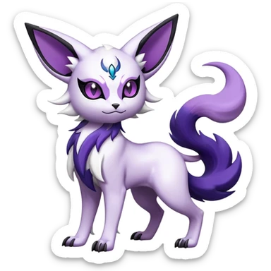 Shiny Exotic Espeon-Absol-Pokémon-Fakémon-hybrid-creature (full body) sticker