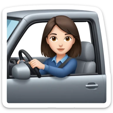 Brunette girl driving grey suv sticker
