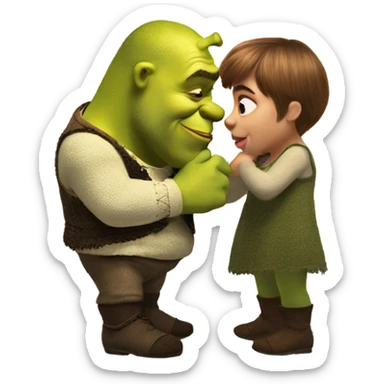 shrek kissing shrek sticker