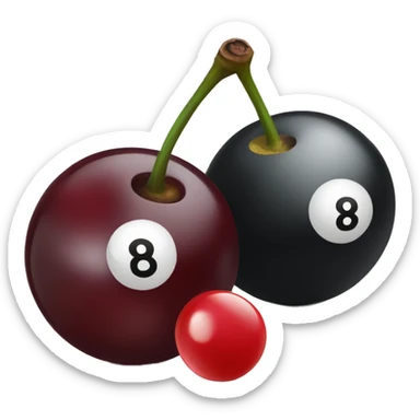 Two 8 ball cherries sticker