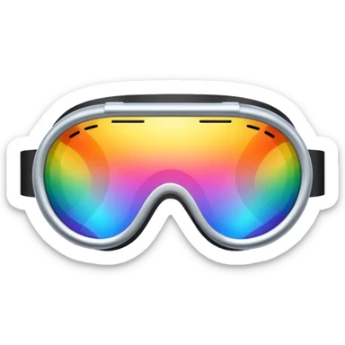 silver simulation rainbow visor goggles  sticker