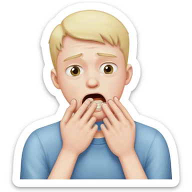 a guy whos chocking himself cause hes stressed  sticker