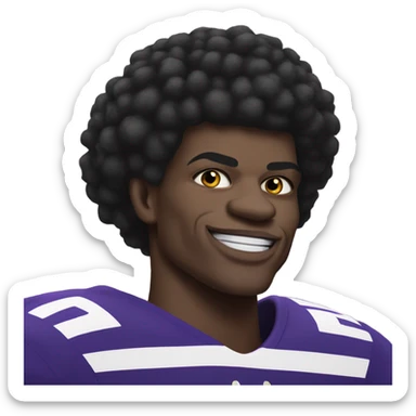 Lamar Jackson with a clown nose and jersey sticker