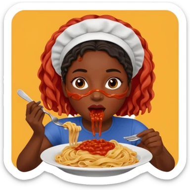the black woman who eats pasta sticker