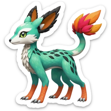 Meloetta-Vernid-Trico-Fionbri-Sergal-Pokémon-Fakémon-fusion-hybrid-creature sticker
