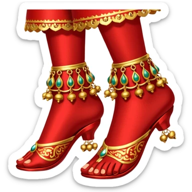 Ghunghroo on feet red and gold small  sticker