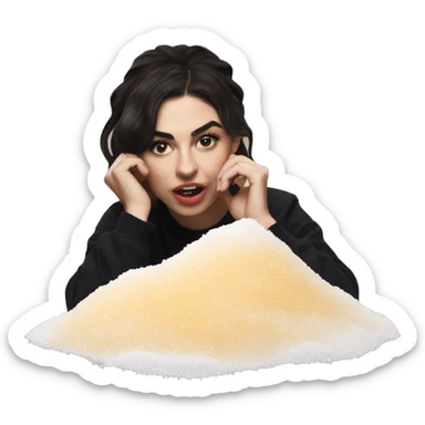 Charlie xcx with a pile of salt sticker