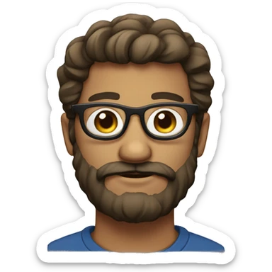 Homme avec une barbe et lunette sticker