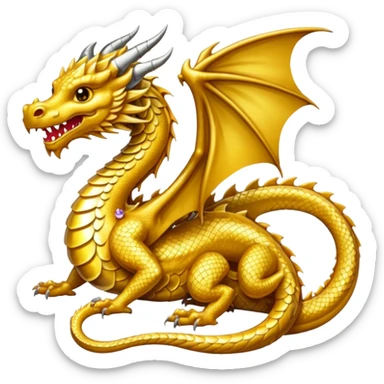 Dragon sitting on treasure  sticker