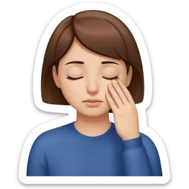 Pinching bridge of nose with eyes closed sticker