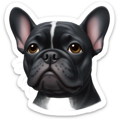 Black French bulldog sticker