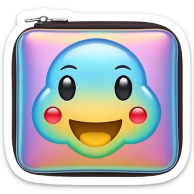 wallet, holographic finish, reflective, emoji style sticker