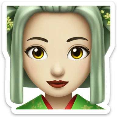 Green eyes geisha sticker