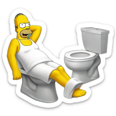 Homer Simpson au toilette  sticker
