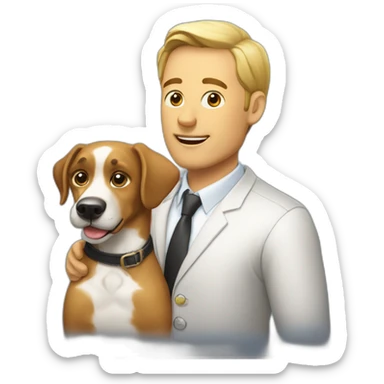 Monsieur avec un chien sticker