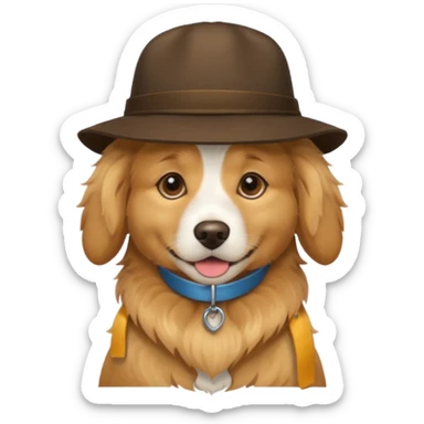un chien avec un chapeau sticker