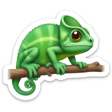 crouched chameleon  sticker
