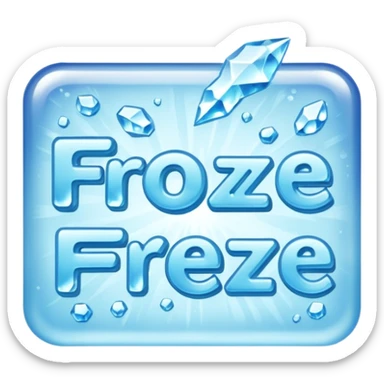 "freeze' words with frozen style sticker