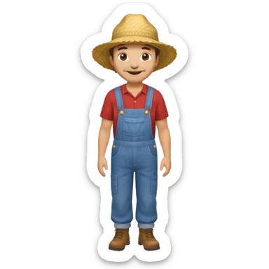 High resolution of  full body farmer sticker