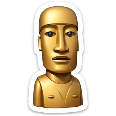 Golden Moai Slightly sideways view sticker
