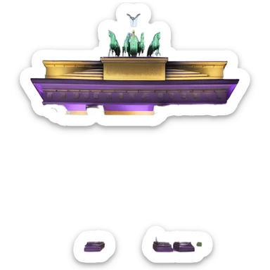 Purple and yellow brandenburg gate sticker