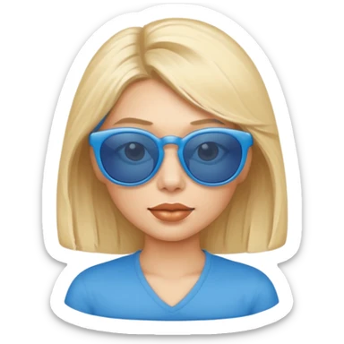 Blondie voy with blue sunglasses sticker