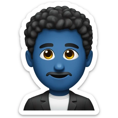 Hombre de pelo negro y ojos azules  sticker