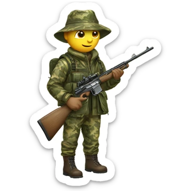 Hunter wearing camouflage  sticker