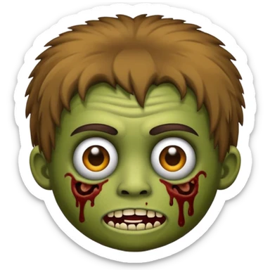 quero um emoji de um menino com pele de zumbi cabelo castanho claro e de franja sticker
