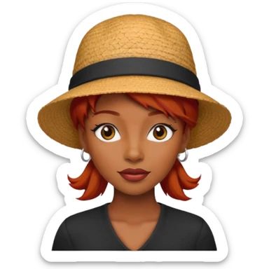 hatted and red haired black woman sticker