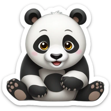 Panda qui est avec ses petits sticker
