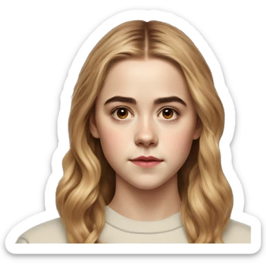 Kiernan Shipka, teenager, Sansa Stark, hyperreal, photoreal portrait sticker