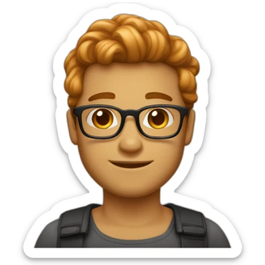 un beau gosse au couleur caramel avec des cheveux crépus noir sticker
