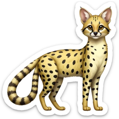 Serval-Genet-Civet-hybrid, full body sticker
