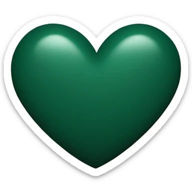 heart dark green sticker