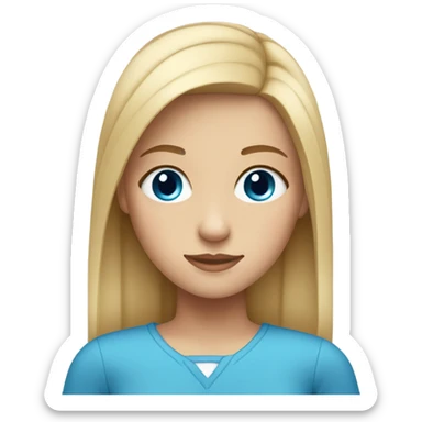 A girl with straight blonde hair and blue eyes  sticker