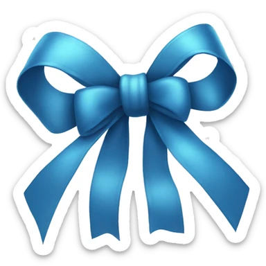 Blue Christmas bow sticker