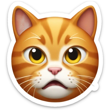 angry ginger cat sticker