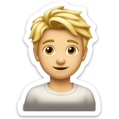 Caras niño con pelo rubio corto estilo disney sticker