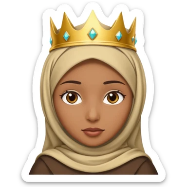 Hijab girl with a crown sticker