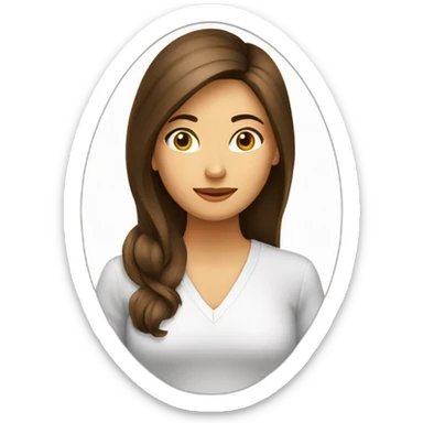 MUJER DE ROSTRO OVALADO, PELO CASTAÑO LARGO, OJOS MARRON OSCURO sticker