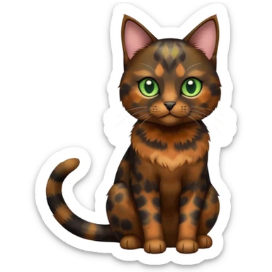 dark tortoiseshell cat pastel green eyes sticker