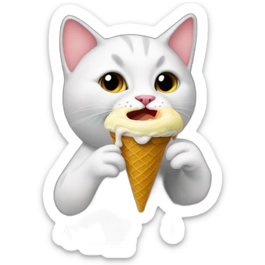 Cat eating ice cream in space sticker