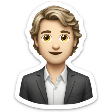 English teacher boy white brunette sticker