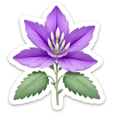 clary sage flower emoticon, cheerful and friendly sticker